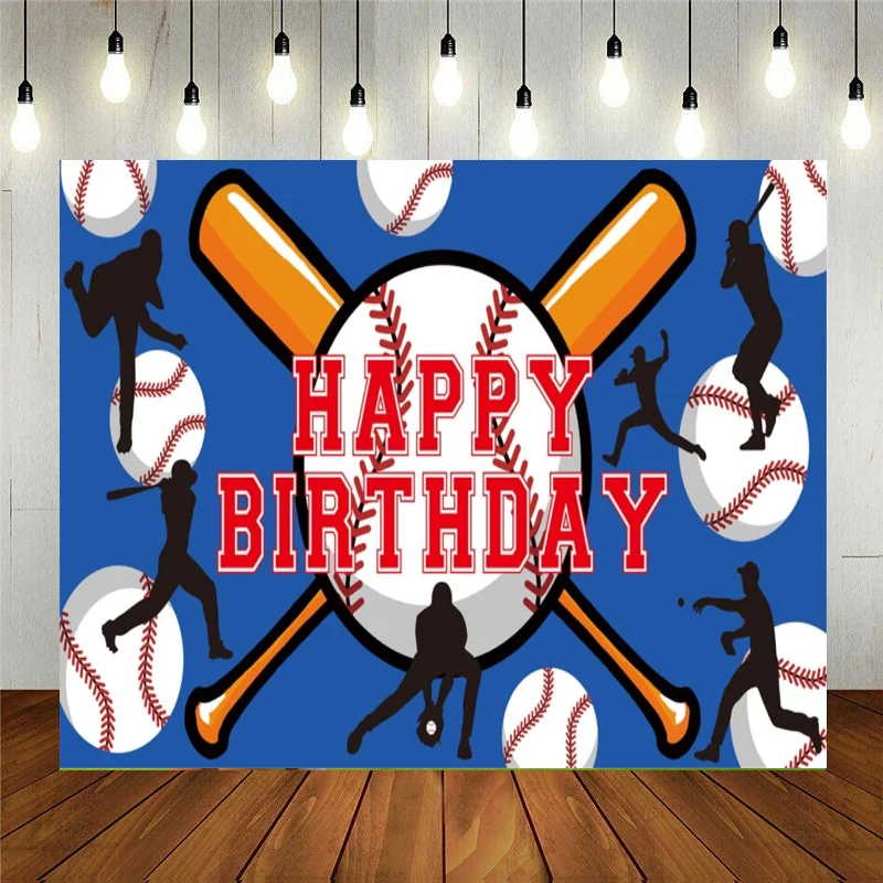 

Baseball Themed Party Backdrop Banner - Baseball Sport Baby Shower Birthday Party Supplies Photo Booth Prop Wall Decorations