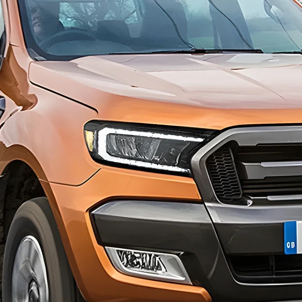 

Фары для Ford Ranger 2016-2020: Светодиодные передние фары в сборе, улучшенные, с высококачественными линзами-проекторами, аксессуары для автомобиля