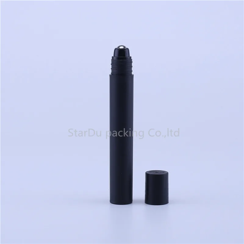 200PCS 10ml Black Antiperspirant Bottle With Plastic Bead, Black Roll On Bottle, Deodorant Bottle, Perfume Roll On Bottle