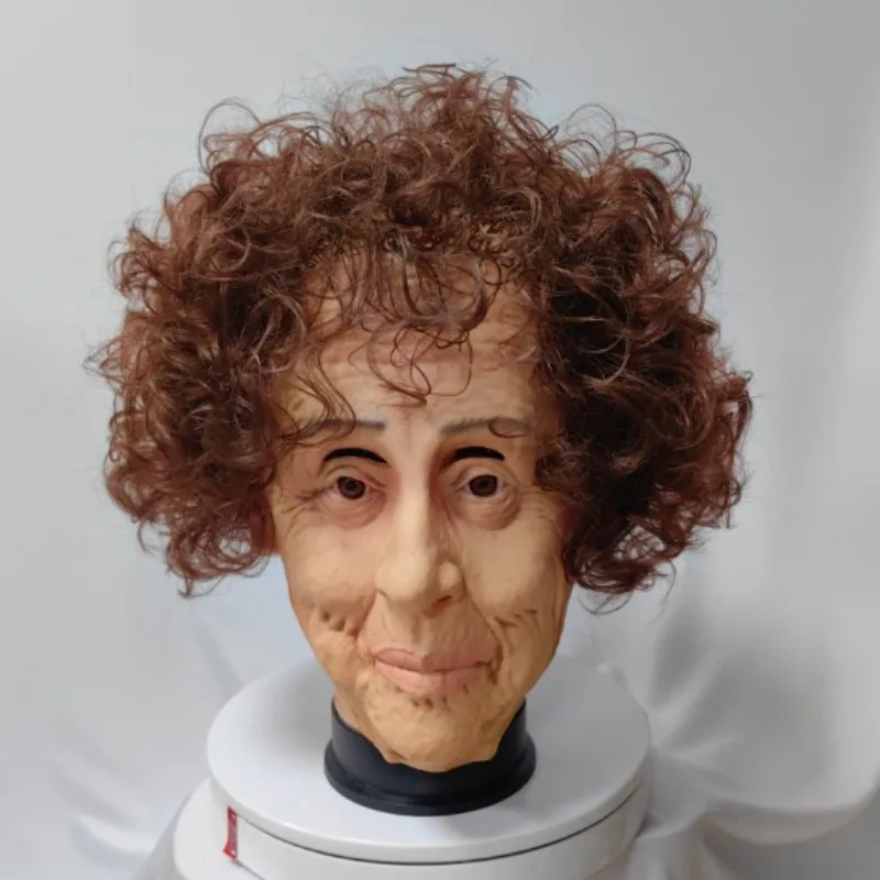 Vecchia donna maschera realistica spaventosa nonna maschera in lattice raccapricciante vecchi uomini antirughe parrucca costume cosplay puntelli maschere festa maschera di Halloween