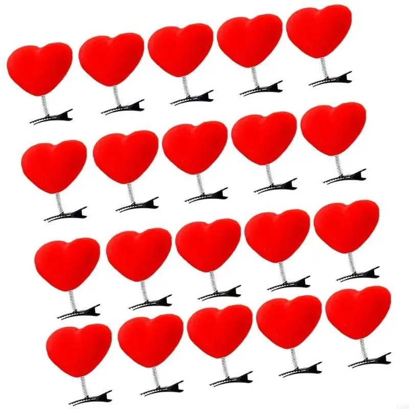 

3D Flocking Heart Hair Clip Barrette for Music Festival and Holiday Celebration F3MD