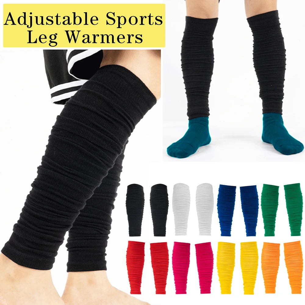 Extra Long Convertible Footsocks Sports Leg Warmers Rugby Football Running Crew Socks Compression Moisture-Wicking Grip Socks