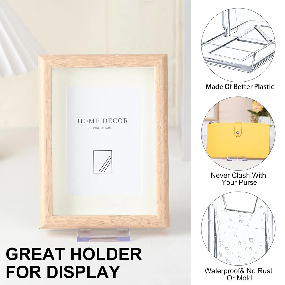 6pcs Acrylic Multifunctional Stand Versatile Display Rack Photo Frame Stand Wedding Card Holder Phone Stand Tag Badge Holder