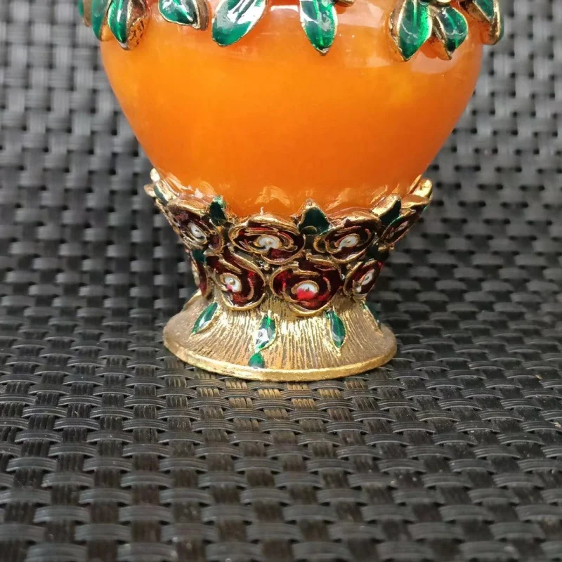 Botella de rapé de imitación tibetana antigua, adornos de artesanía de cloisonné desgastados, bendición a la vista, miscelánea