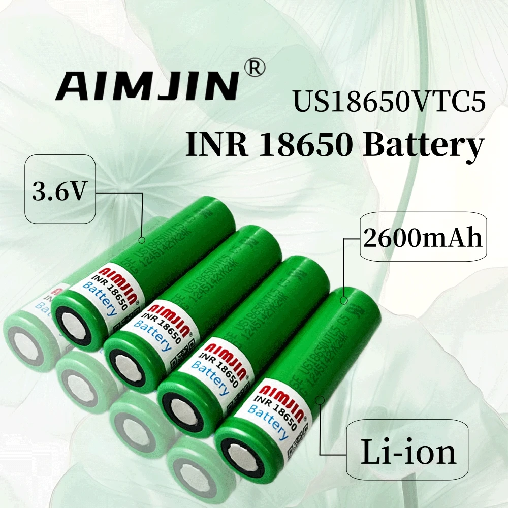 

100% brand new 1-40PCS 3.6V 18650 VTC5 2600mah Lithium Rechargeable Battery US18650VTC5 30A Discharge for All Kinds of Electroni