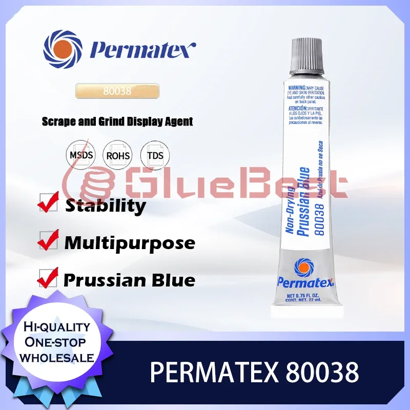 Permatex 80038 Prussian Blue Non-Drying Paste for Precision Fitting and Locating High Spots on Bearings Valves Original Product