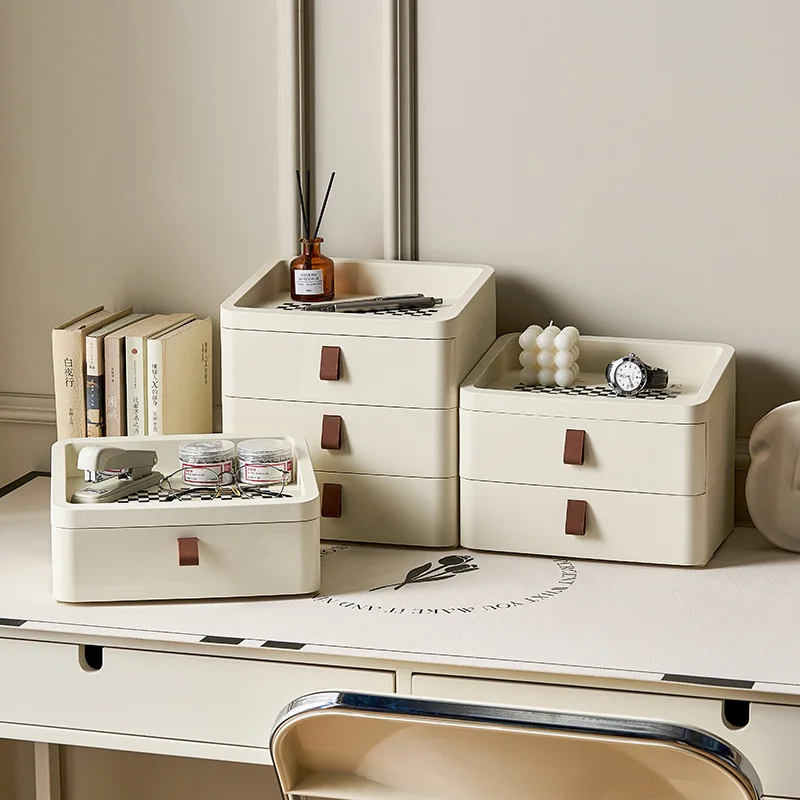 Desktop Drawer Style Multi-layer Storage Box Office Stationery & Cosmetics Organizer Miscellaneous Sorting Bin for Home & Office