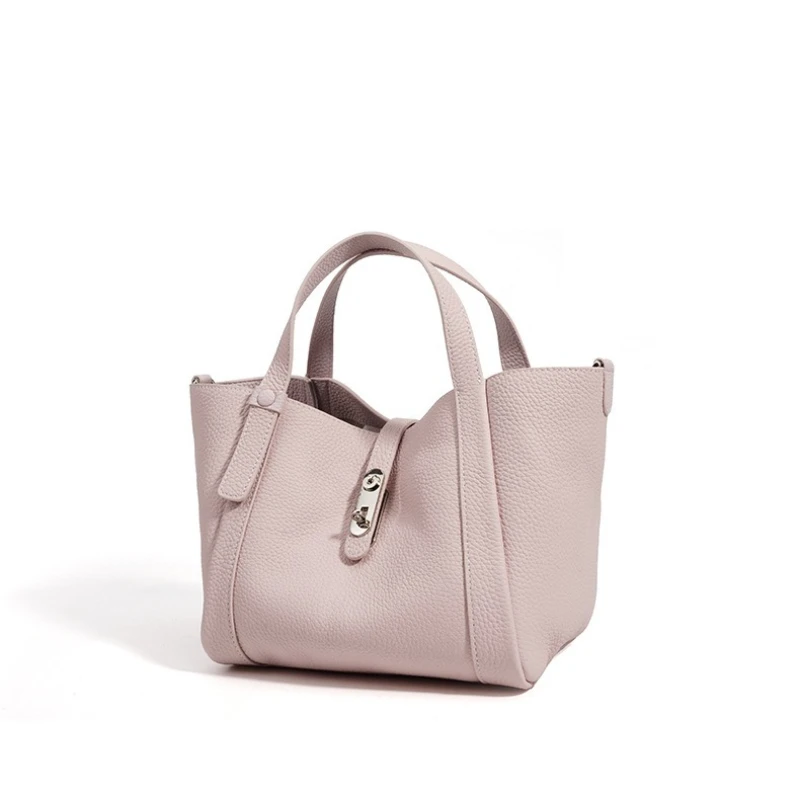 

Spring 2026 Versatile High-End Vegerable Basket Handbag Fashion Simple Women's Gneuine Leather Crossbody Bag Casual Armprit Bags