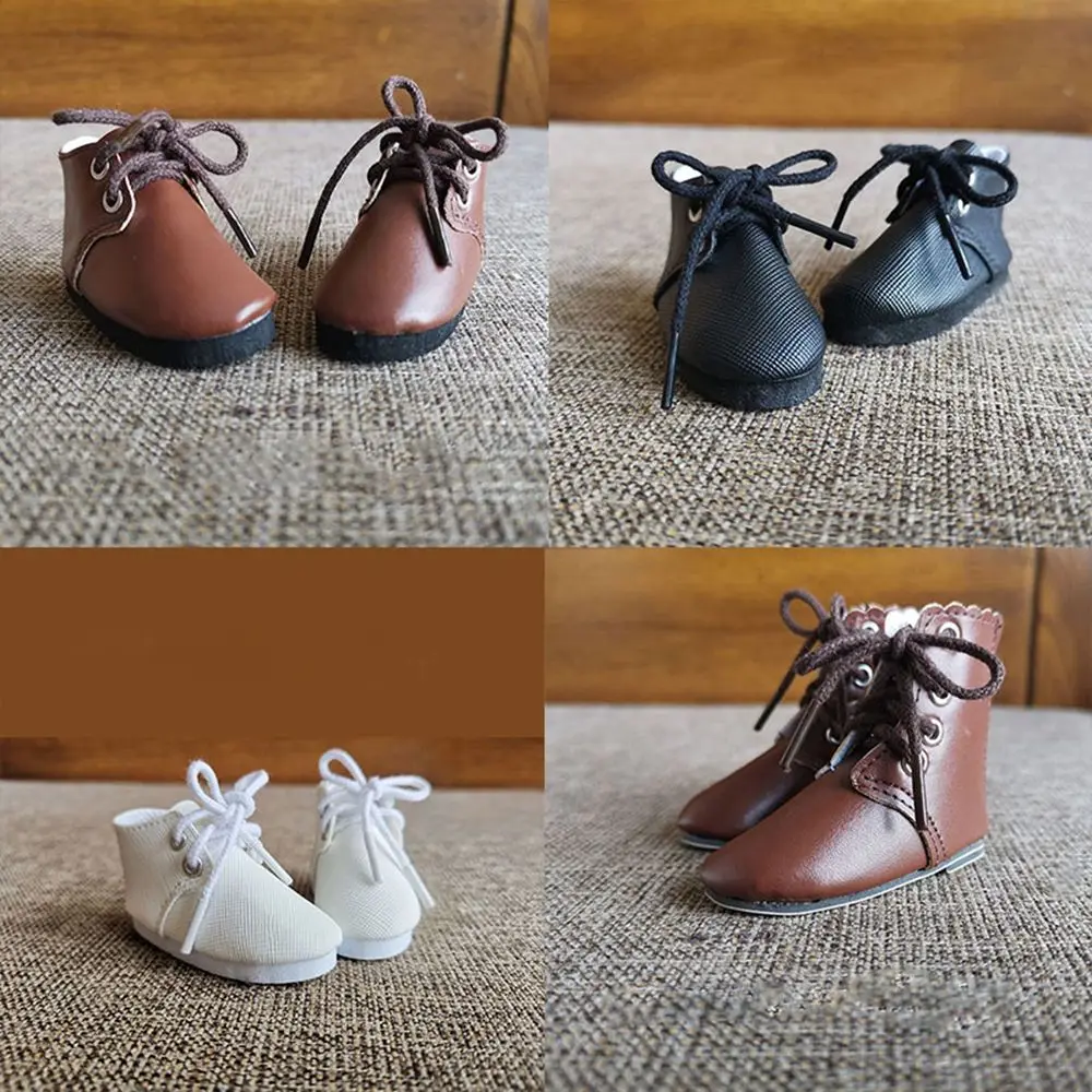 New 6 Styles 6.7*2.5CM Doll Wearing 1/3 Play House Accessories Differents Color PU Leather Shoes 60cm Doll Boots