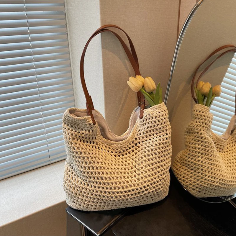 

Beach Seaside Vacation Bag Women's Large Capacity Shoulder Bag New Versatile Fashion Shopper Handbag