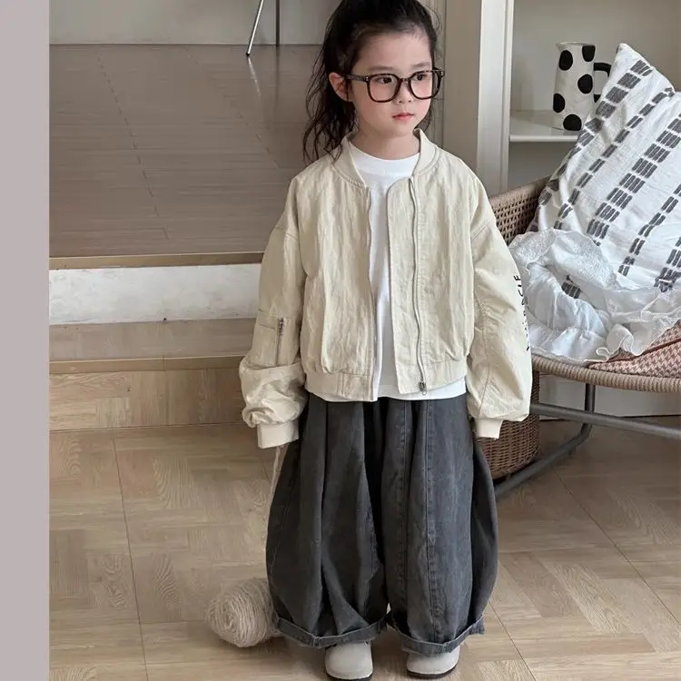 Children's pure cotton radish pants, boys' forest retro casual girls' 2025 Spring and Autumn Harun pants 5
