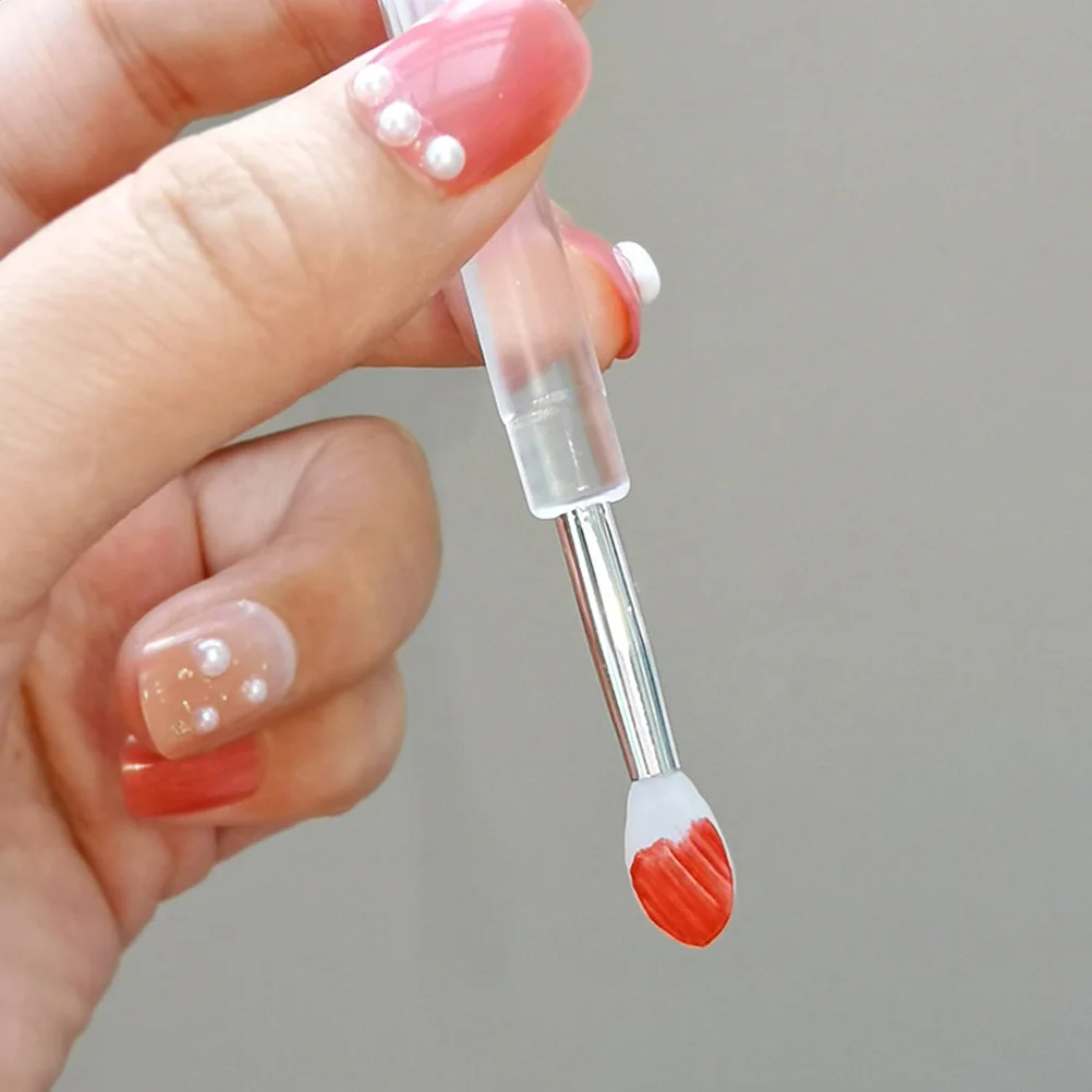 5 pçs silicone lábio escova de grau profissional alça macia fácil limpo conjunto de escova de maquiagem para bálsamo labial aplicação sombra