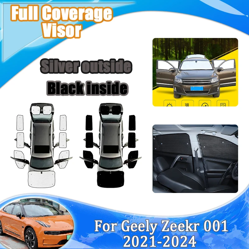

For Geely Zeekr 001 Accessories 2021 2022 2023 2024 Car Aluminum Foil Windshield Sun Shades Heat Shield Sun Baffle UV Protector
