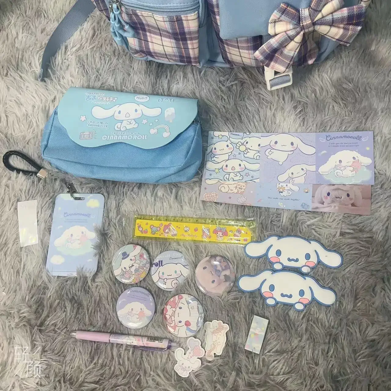 Sanurgente Cinnamoroll Cartable Cartoon Kuromi Sac à dos léger pour enfants, réduction de la charge, haute capacité, fournitures scolaires