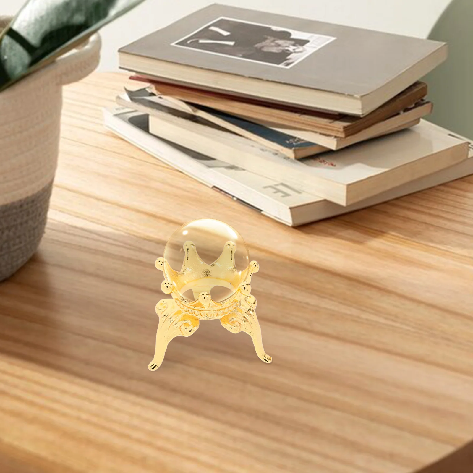 

1pcs Crystal Ball Base Mini Crown Alloy Stand For Quartz Sphere Display Holder Home Office Store Decor Accessory