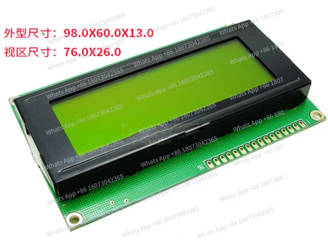 

16-контактный ЖК-модуль 2004 символа, серый/белый/желто-зеленый экран (без подсветки), контроллер SPLC780C, 5В