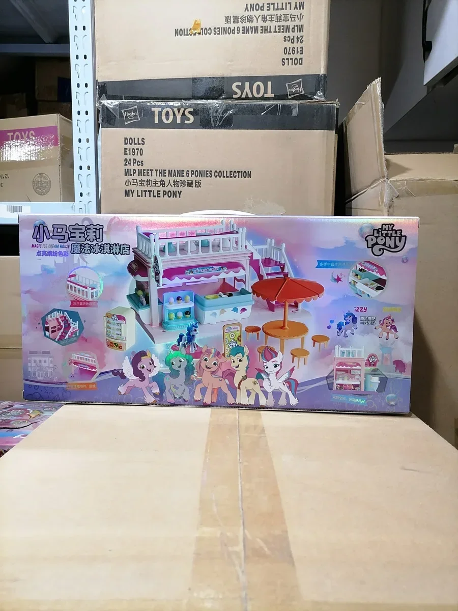 Hasbro My Little Pony Ice Cream House Assembled Model Toy Collection Action Figure Girl Boys Play House Kids Birthday Gifts