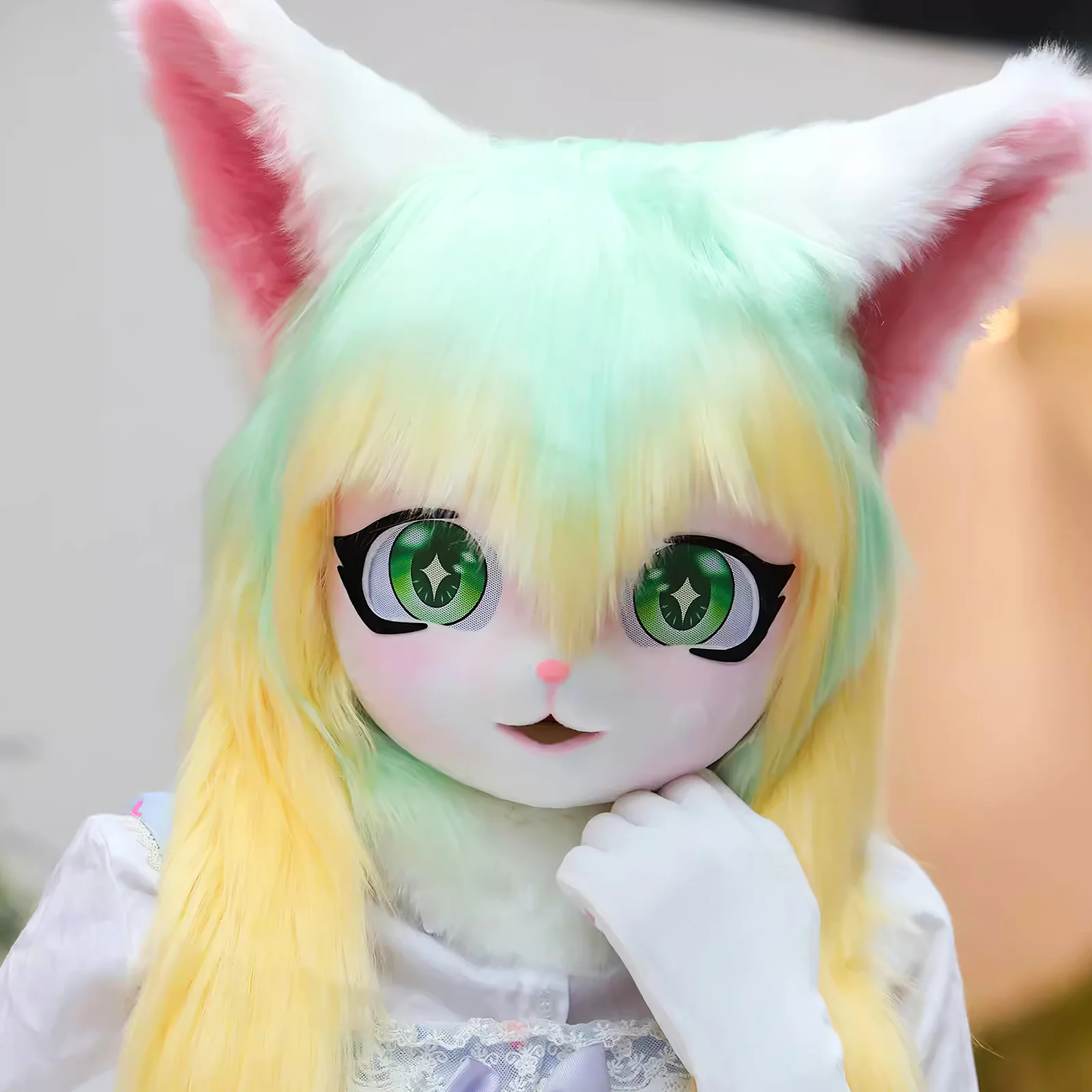 

White Full Face Mask Halloween Costume Party DIY Blank Plastic Masquerade Mask Cosplay Decorative Festival Face Cover