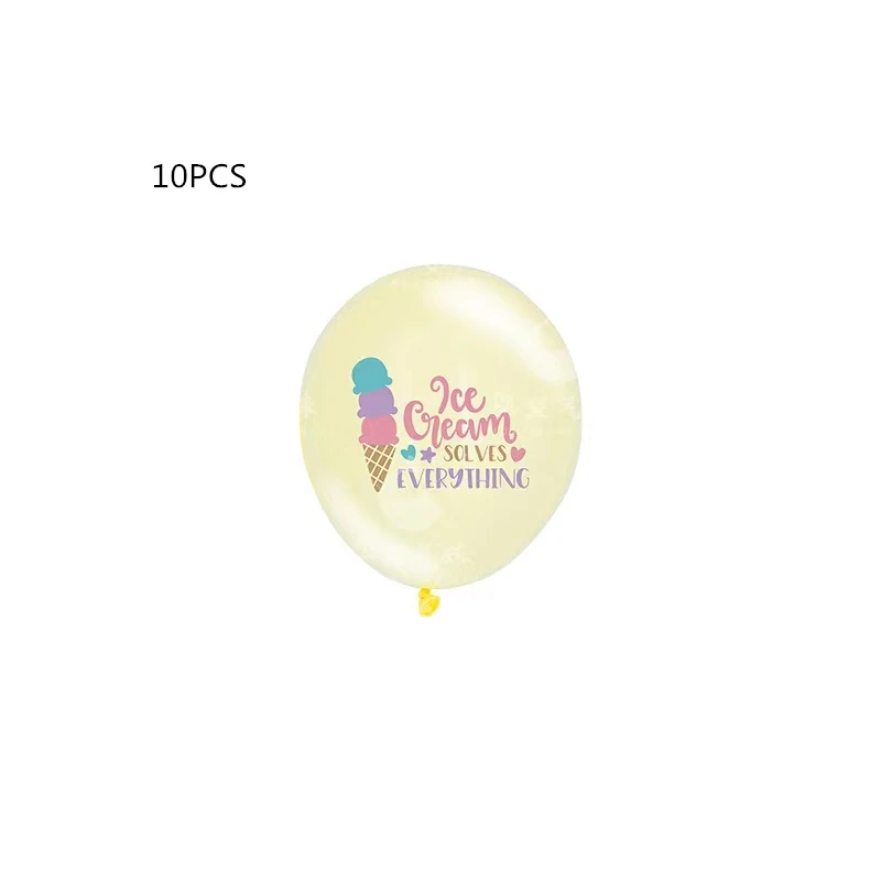Eis Cartoon Thema Party Arrangement Popsicle Geburtstag Pull Flag Latex Ballon Kuchen Einsatz Karte Sommer Party Dekoration – Detail 4