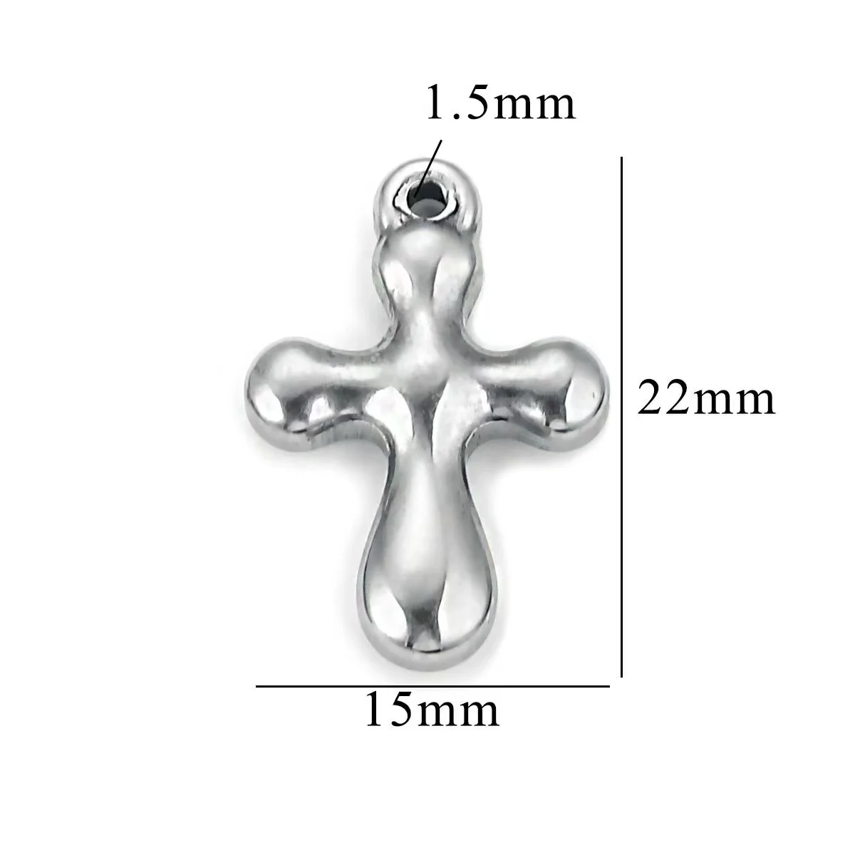 Breloques croix en acier inoxydable pour bijoux, pendentif étoile, solide, bricolage, bracelet, collier, accessoires, exécutif, 10 pièces