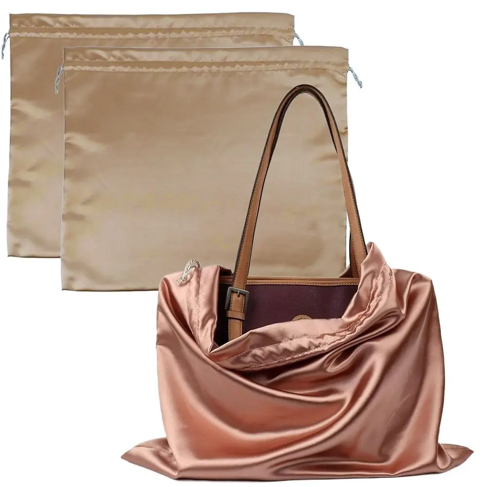 

Simple Silk Cloth Dust Bags Dustproof Thick Pouch with Drawstring Travel Drawstring Pouch Tote Purses