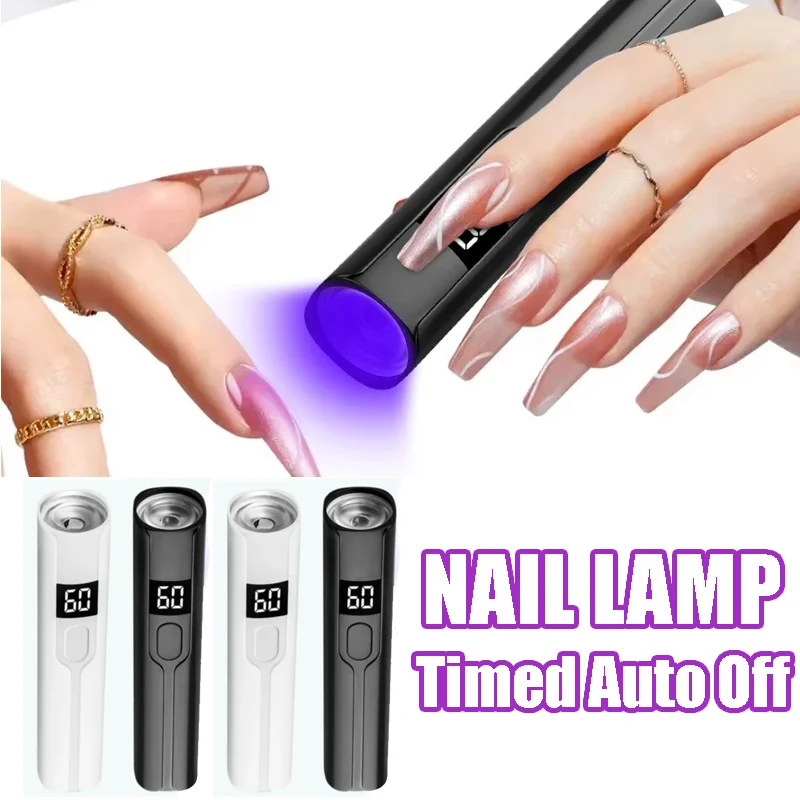 Mini lámpara de uñas portátil de mano para todos los esmaltes de Gel, máquina secadora de uñas USB de secado rápido, lámpara de uñas LED UV, Mini linterna con bolígrafo