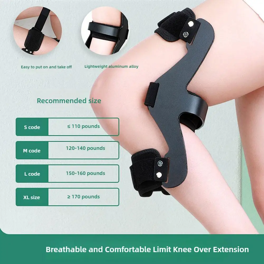 Knee hyperextension orthosis with posterior arch assist device for hemiplegia knee joint fixation brace