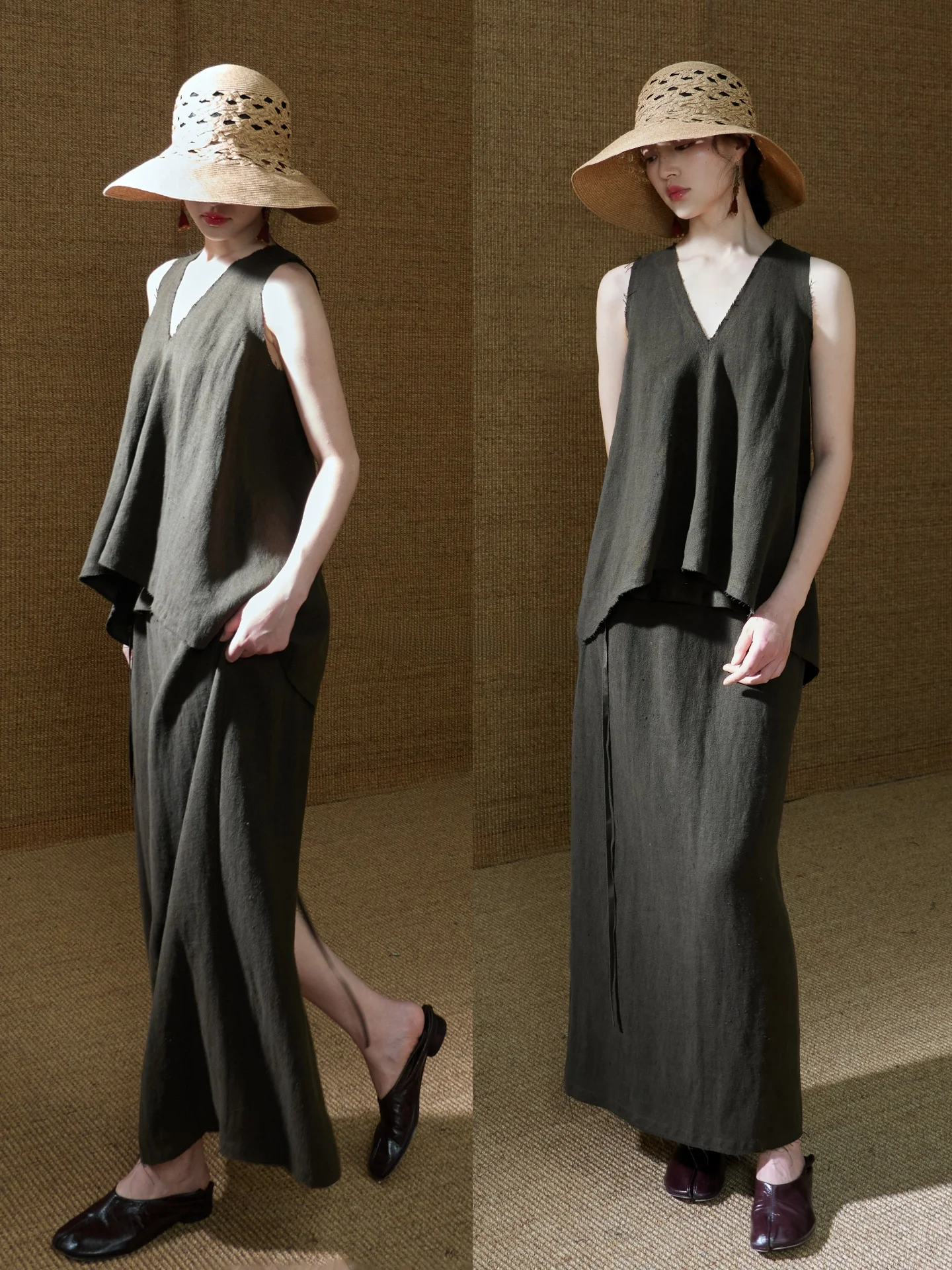 

Комплект DeLong Han Han: свободный крой, широкий жилет и юбка – модный летний наряд для молодых женщин