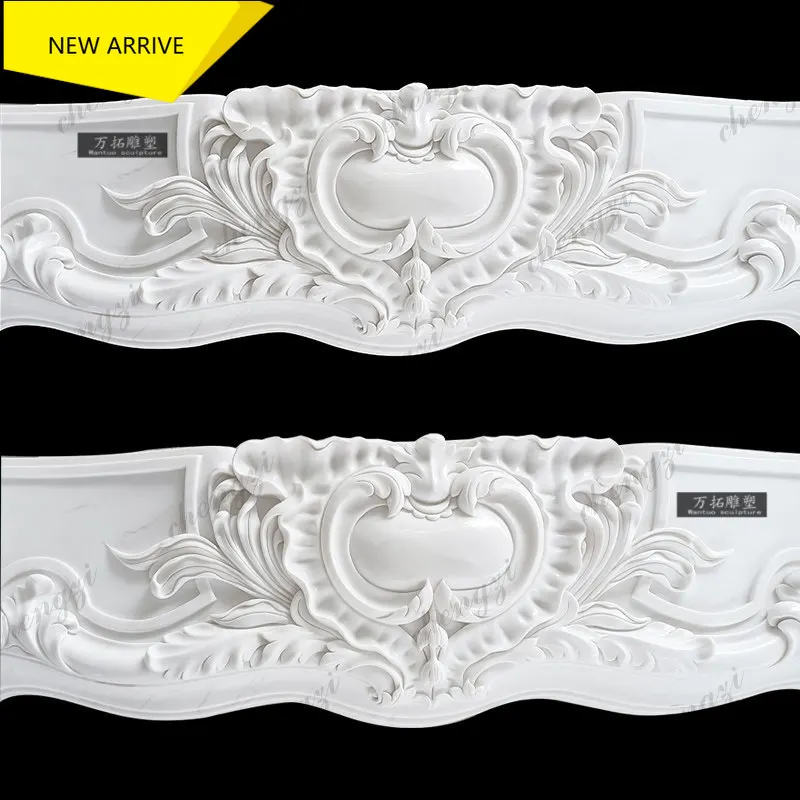 L181 Marble fireplace European carved villa decorative cabinet white marble stone French stone carving fireplace rack