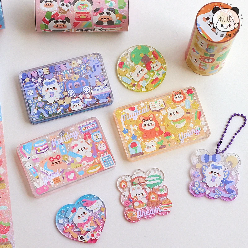 9mm*2m Telado Goo Card Stickers Korea Cute Kawaii Laser Sticker Tape Decorative BTS Photocard Album Acrylic Accessories Decal