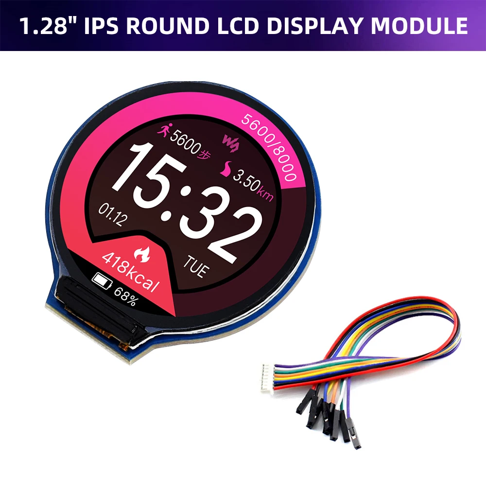 1.28 Inch Round LCD Display Module IPS Screen 65K RGB Colors 240*240  SPI Interface For Raspberry Pi Jetson Nano for Arduino