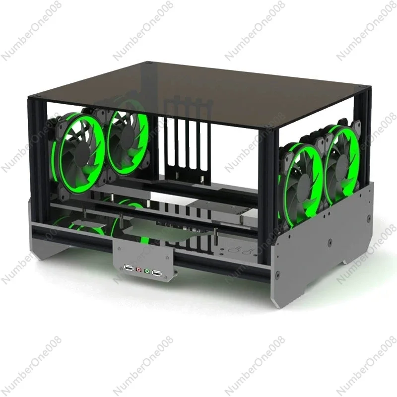 

Корпус для серверов с двумя процессорами, DIY, из акрила и алюминия, с водяным охлаждением - Прозрачная рама ПК