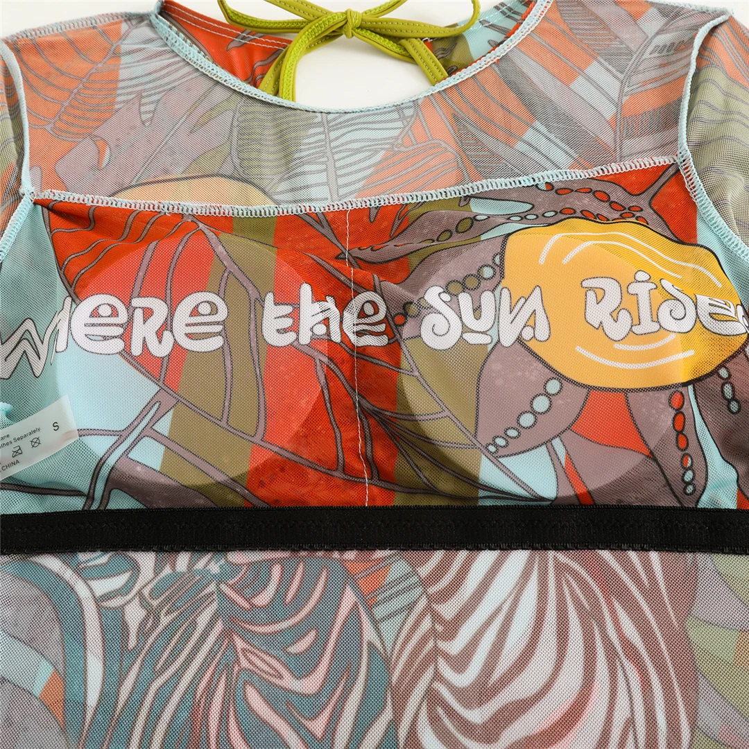 S - XXL Neuer bedruckter Badeanzug mit langen Ärmeln und Hose, einteiliger Damen-Badeanzug, floraler, gepolsterter Badeanzug, Badebekleidung, Modell V7176 – Detail 22