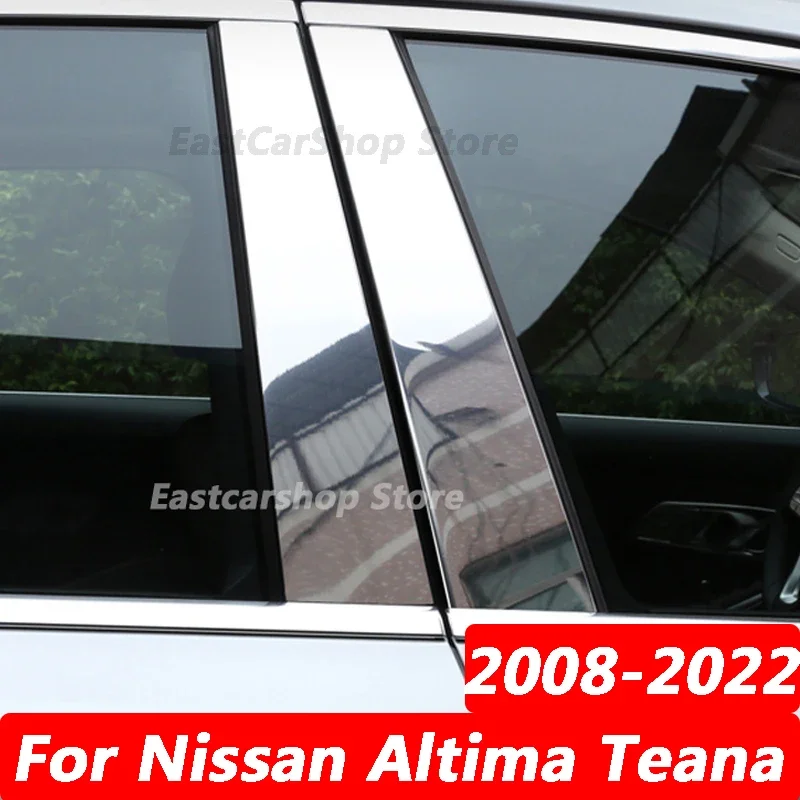 

For Nissan Teana J33 Altima L33 J32 2008-2022 Car Stainless Steel Middle Central Column Window Trim B C Pillar Chrome Protection