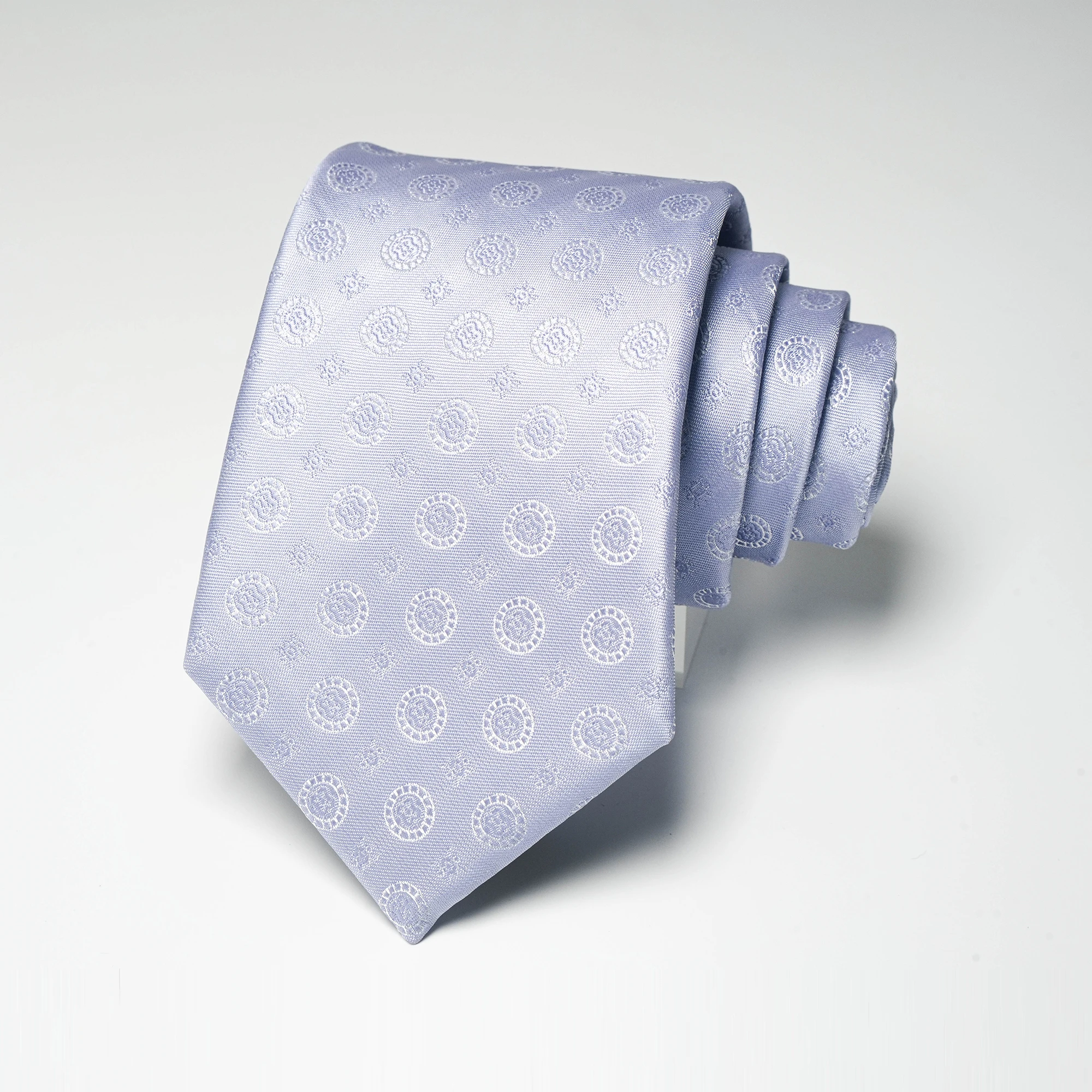 Einfarbige, bestickte Krawatte, 8 cm, Seidenmischung, weich, hochwertig, formell, für Business, Hochzeit, Party, Alltag, für Herren, Gentleman – Detail 6