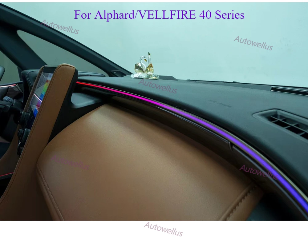

128 цветов, комплект динамического окружающего освещения для Alphard/VELLFIRE 40 серии 2024, RHD/LHD, внутренняя светодиодная подсветка, обновленные аксессуары для отделки
