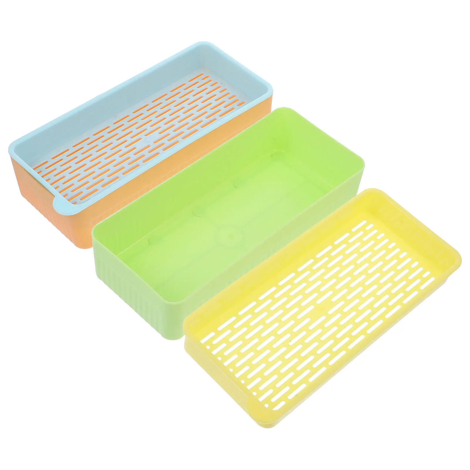 

2 Pcs Cat Grass Planter Hydroponics Pot Set Indoor Straw Box Orange Green Pets Growing Kit Nursery Planting Container
