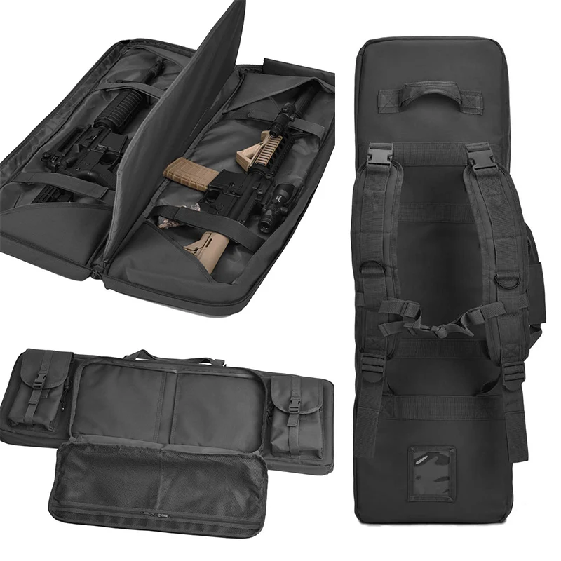 WINCENT Tactical Double Long Rifle Gun Case Bag Rifle Backpack Soft Firearm Transportation Carbine Case Lockable 35\