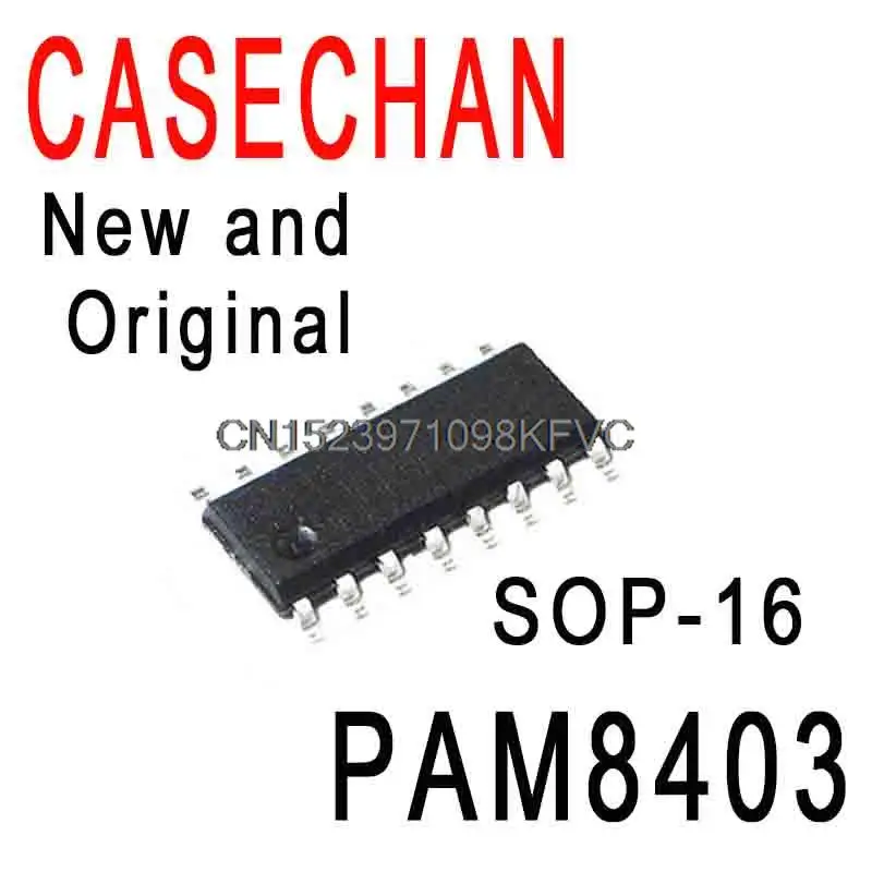 5PCS New and Original PAM8403DR SOP-16 SMD Filterless Class D Stereo Audio Amplifier IC In Stock IC PAM8403