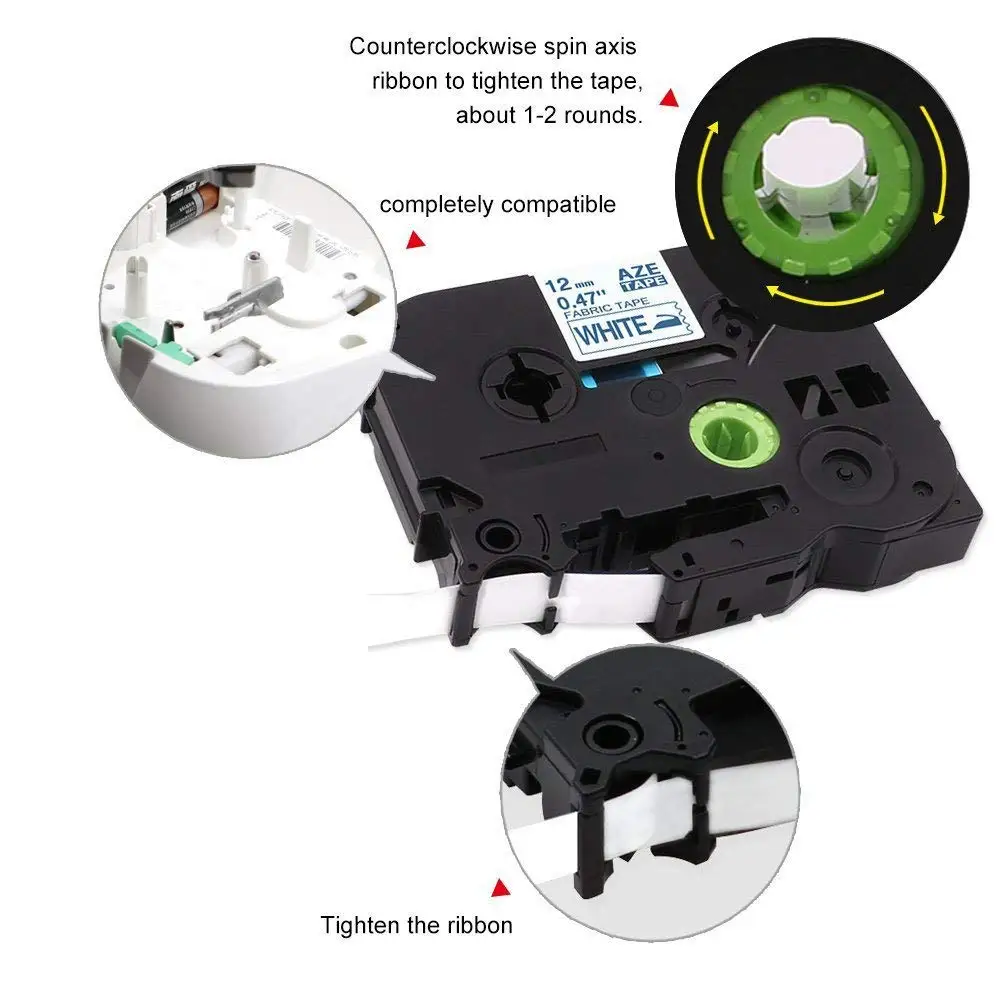 Fita de rotulagem de tecido para Brother, Label Maker Machine, Iron-on, compatível com TZ-FA231, FA3, AZe-FA3R, P-Touch, H110