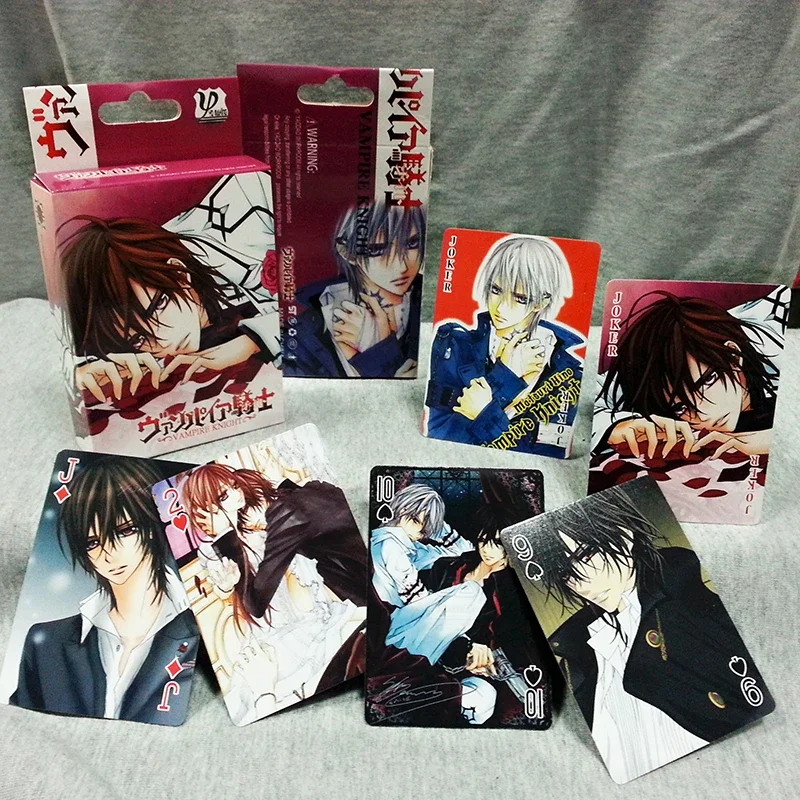 54Pcs Cards Anime Vampire Knight Poker Toy Cosplay Board Game Cards Hardcover Collection Box