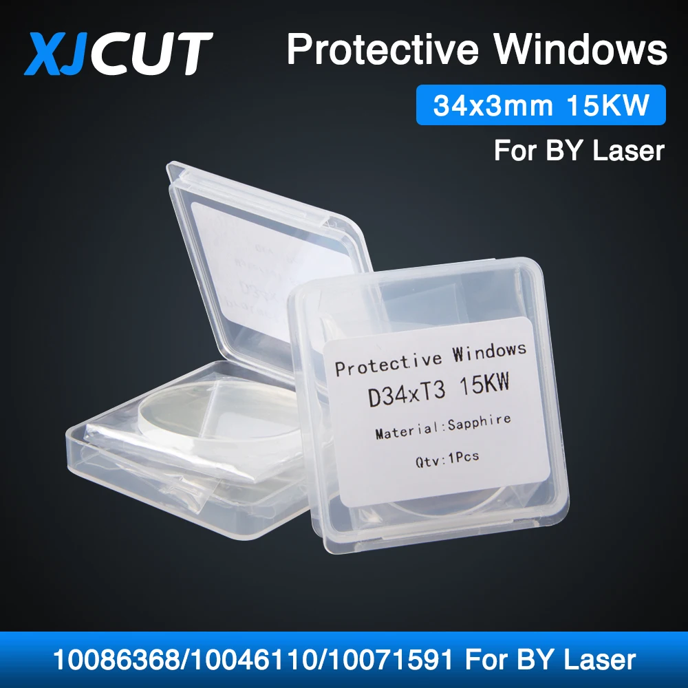 

XJCUT BY Sapphire Protective Windows 34*3mm 15KW Laser Protection Window Lens For 10086368/10046110/10071591 Fiber Laser Cutting