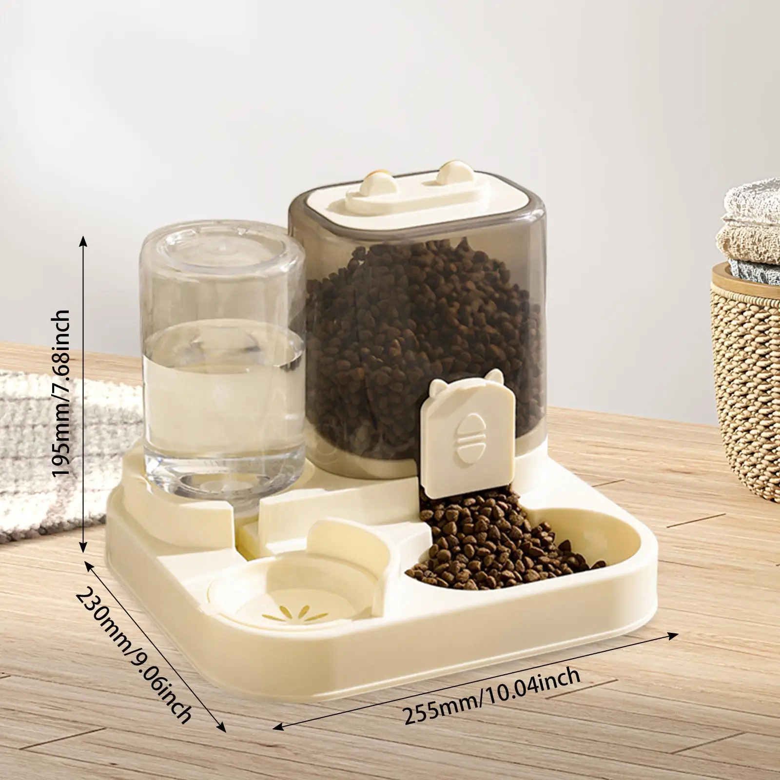 2 in 1 Automatic Pet Feeder Cat Feeding Bowl Travel Supplies Detachable Multifunction Food Container Cats Feeder for Bunny