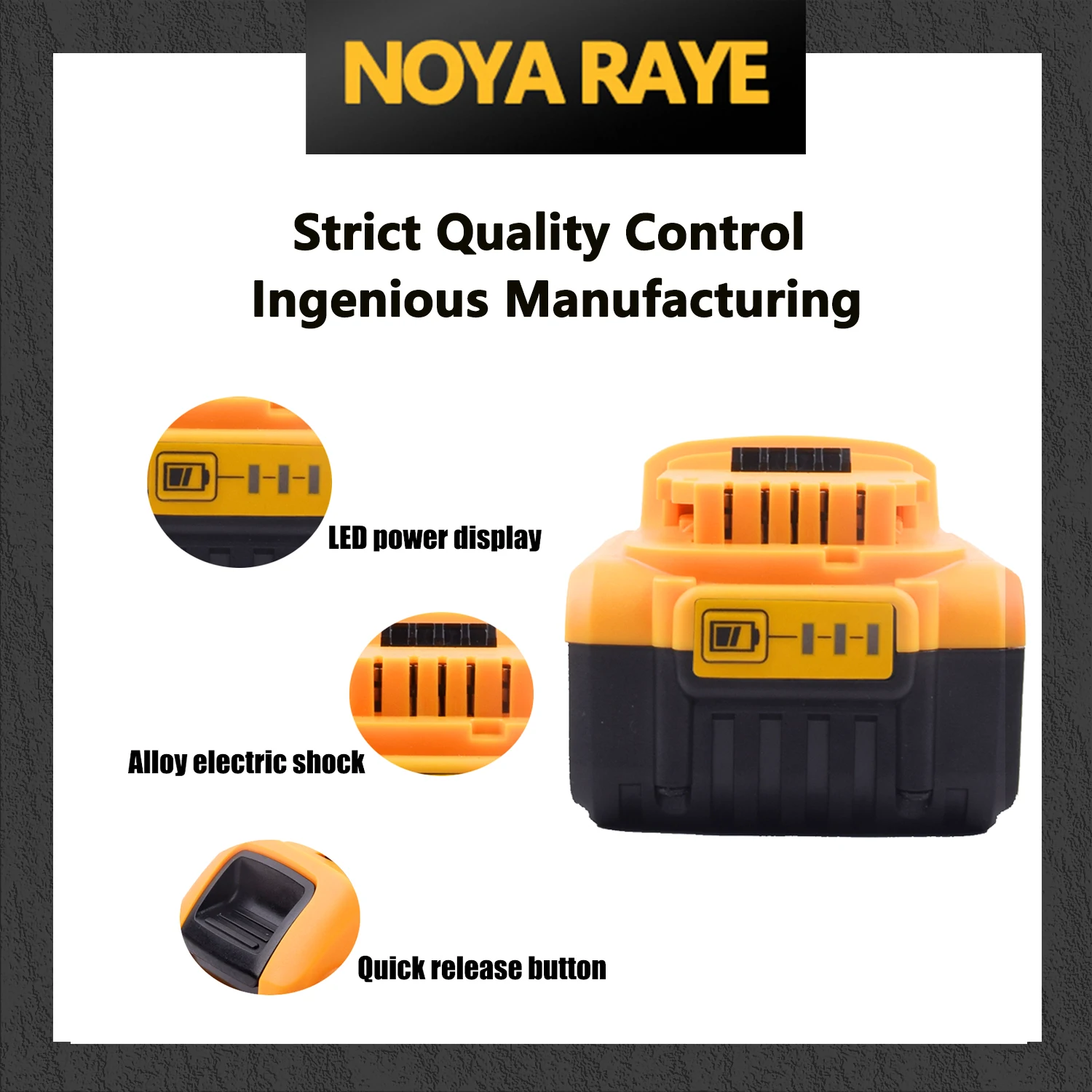 Náhrada za lithiové baterie Dewalt 20V 5/6Ah kompatibilní s DCB208 DCB206 DCB204 DCB203 DCB180 pro akumulátorové nářadí Dewalt - náhled 4