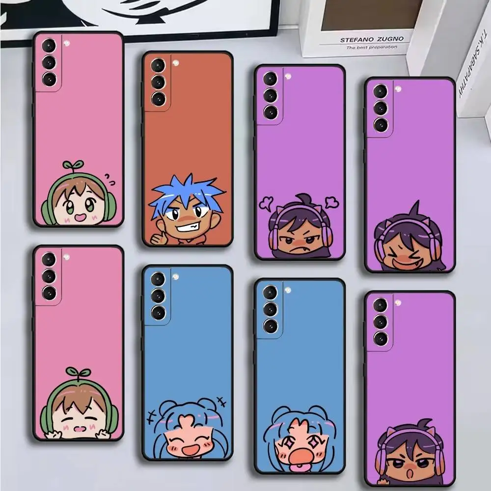 

Cute Character Stickers Phone Case For Samsung GalaxyA13,21s,22,31,32,52,53,71,72,73,Soft Black Cover