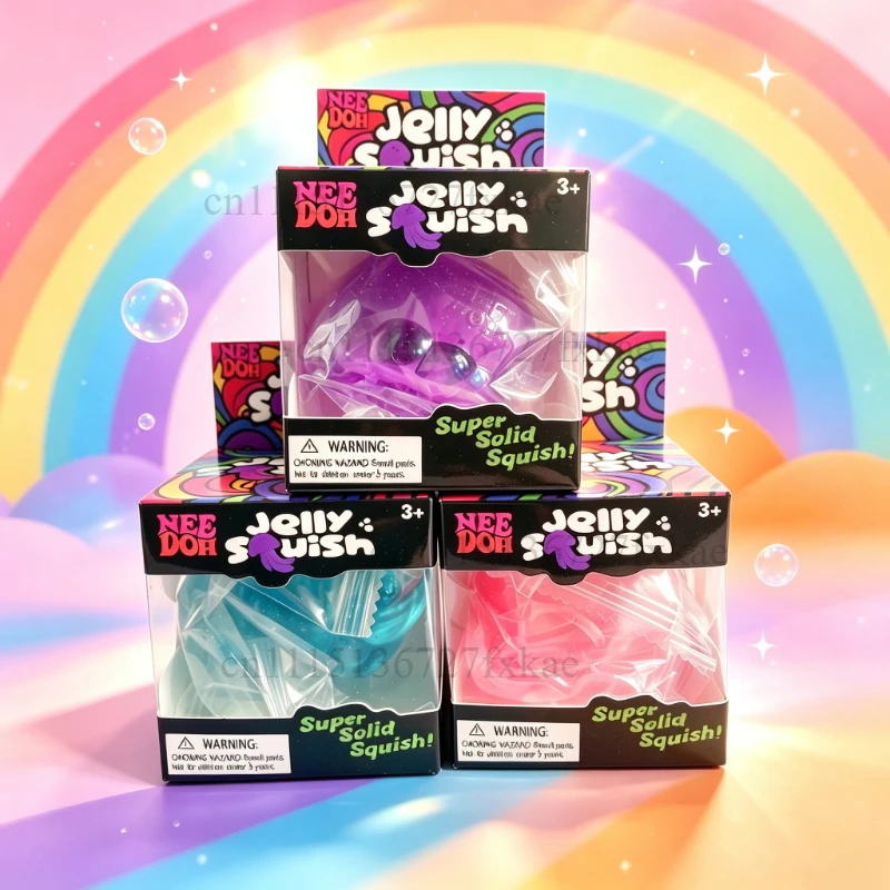 NEEDOH Trending Jellyfish Soft Jelly Squeeze Stress Relief Fidget Toy Sensory  Cube Squish Toy Squish Toy.