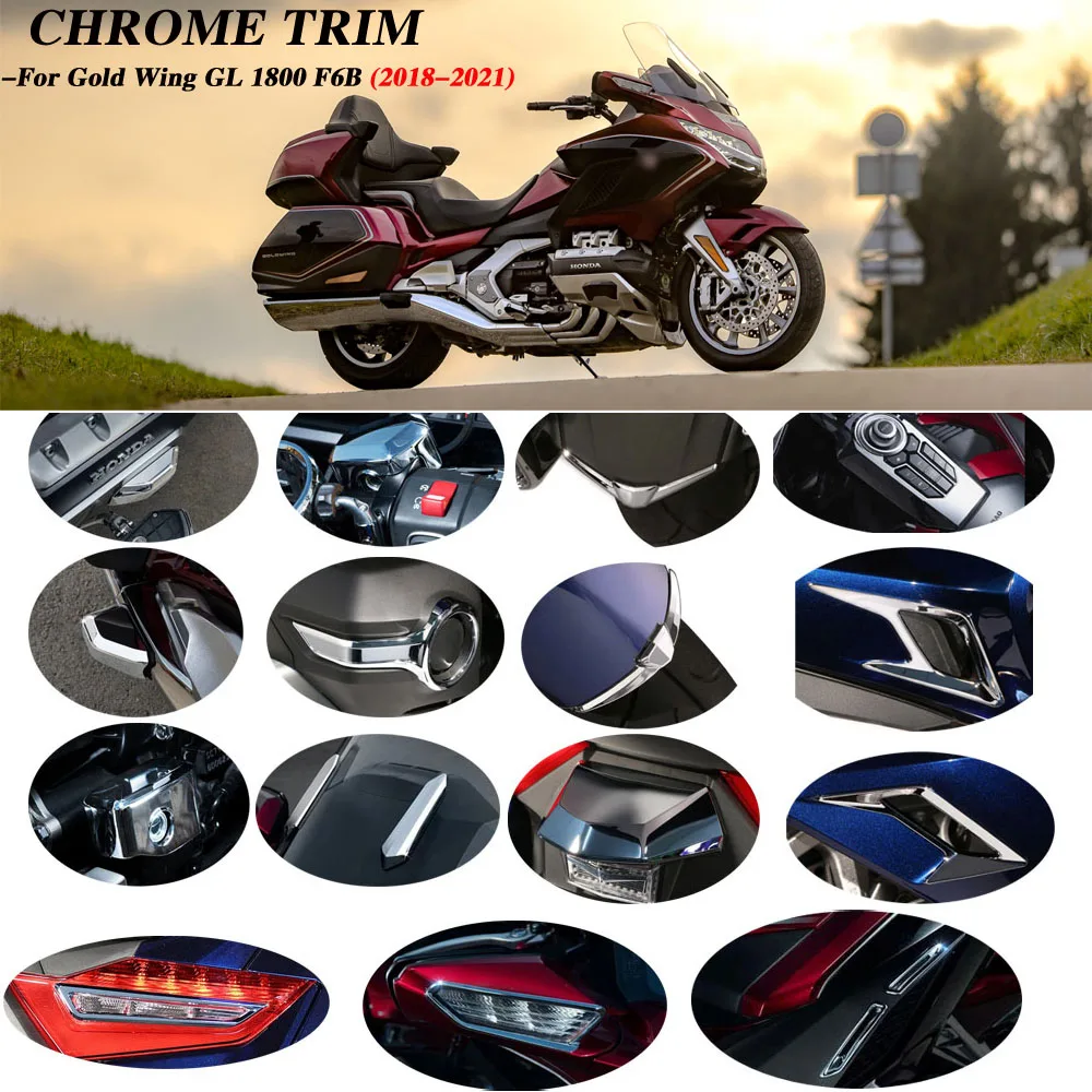 

For Honda Goldwing Gold wing 1800 Tour F6B GL1800 lights Cover Accessory Windshield Front Rear Chrome Trim Rider 2018 2019 2021