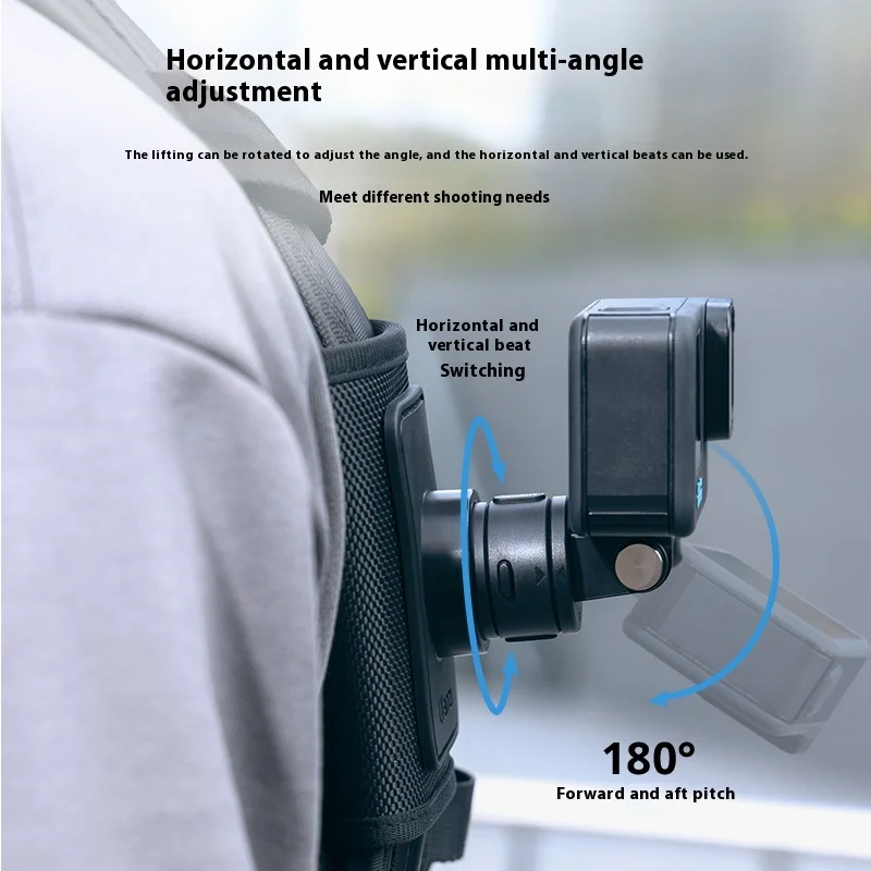 Ulanzi CO62 Go-Quick II Magnetic Backpack Clip 360° Rotation Custom Quick Release Mount for Insta360 DJI Action Camera Accessory