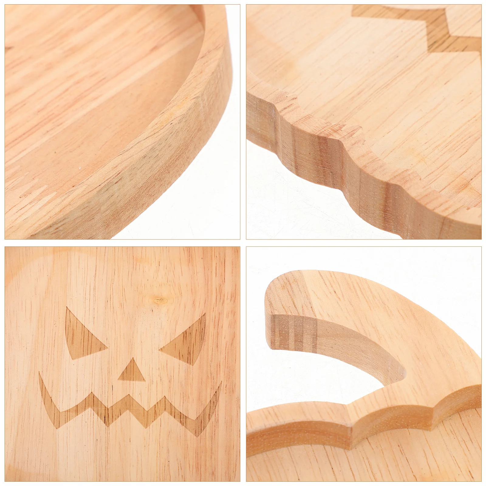 

Wooden Pumpkin Tray Halloween Dessert Dried Fruit Plate Portable Snack Holder for Family Dinners Special Occasions