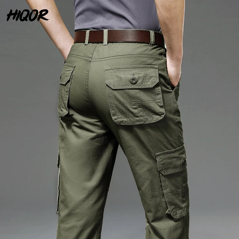 

HIQOR Spring Men's Cargo Pants Cotton Work Wear Autumn New In Climbing Outdoor Casual Loose Trousers For Men Pantalones Hombre